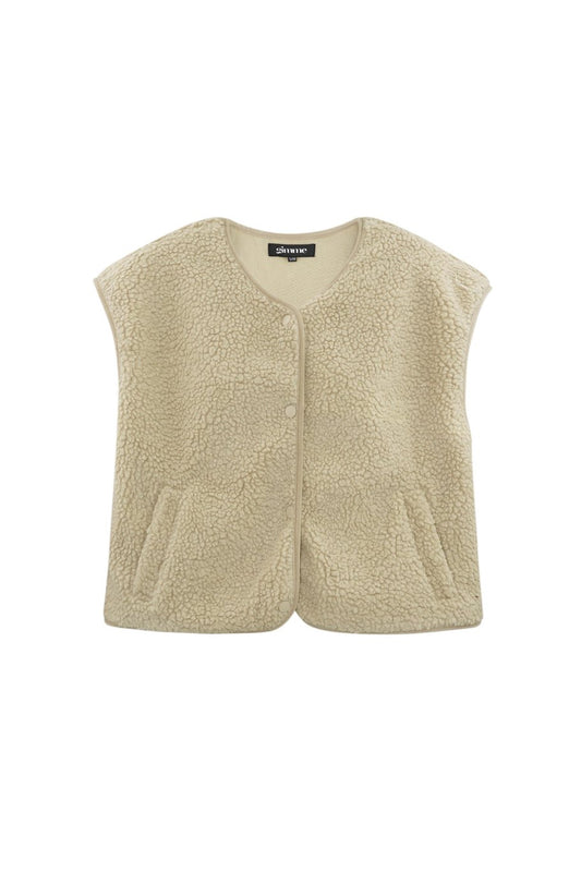 GILLET TEDDY SANS MANCHES